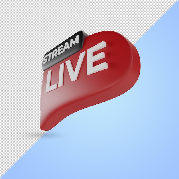 3d render chat bubble with text live stream tv background and internet video stream concept