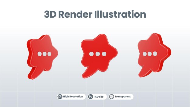 PSD rendering 3d bolle di chat palloncini di discorso isolati