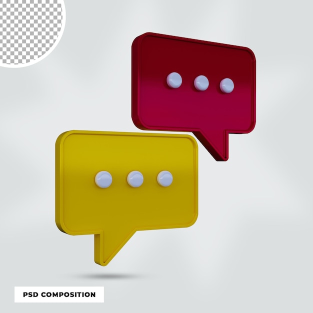 3d render chat speech bubble isolated