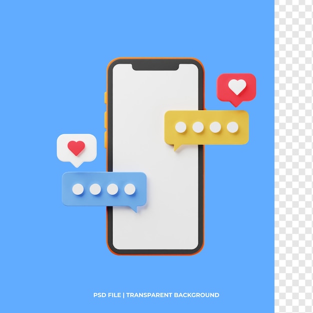 PSD concetto di chat di rendering 3d