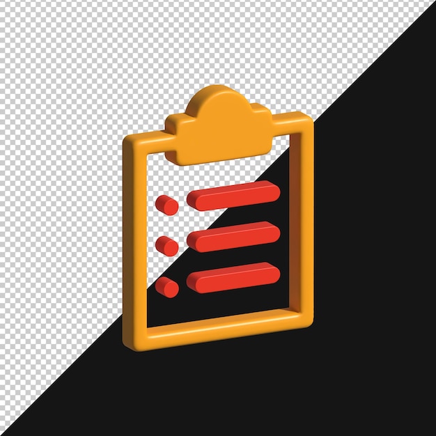 3D Render of a Checklist Clipboard
