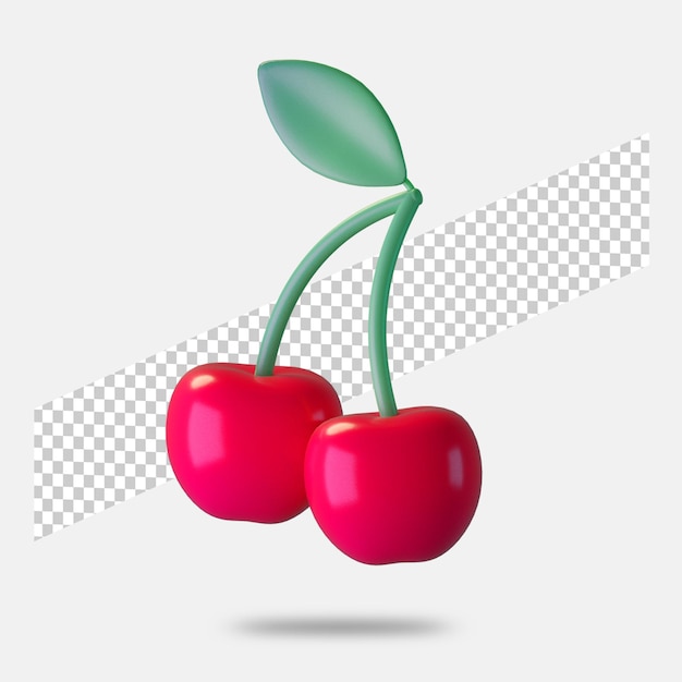 PSD 3d render cherry icon isolated