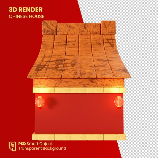 3d render chinees huis