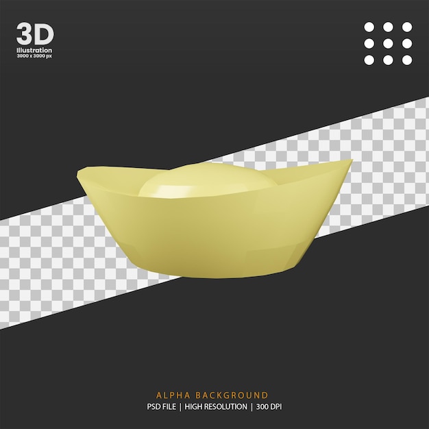 3D render chinese goudstaaf illustratie