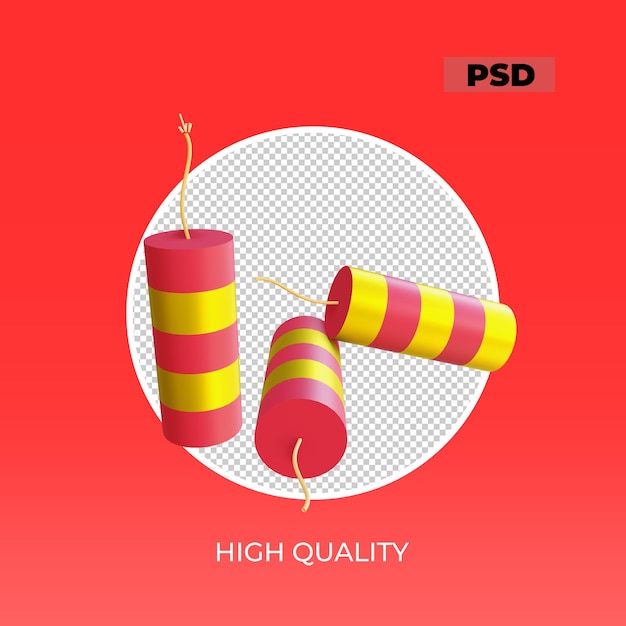 3d render chinese new year object fireworks