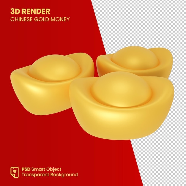 3d Render Chińskie Złote Pieniądze