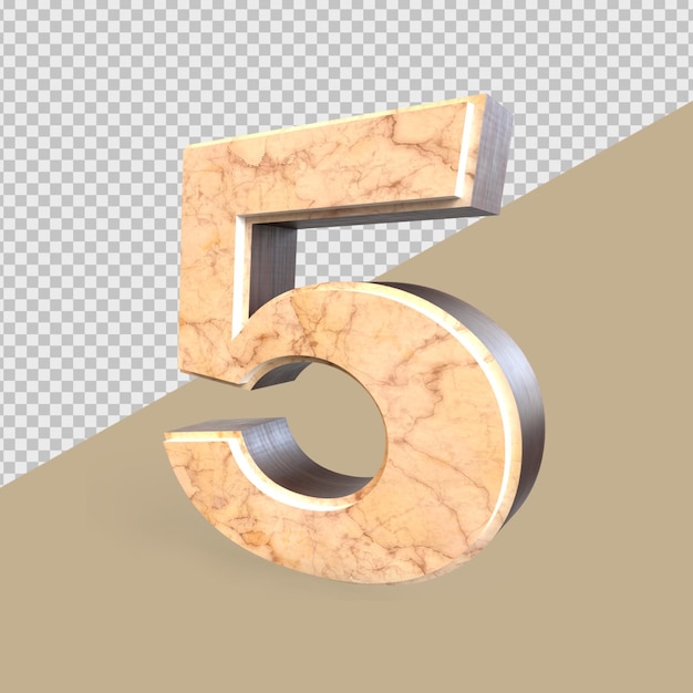 PSD rendering 3d cioccolato numero 5