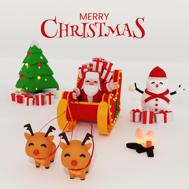 PSD 3d render christmas background