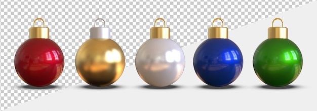 3d render of christmas balls isolated