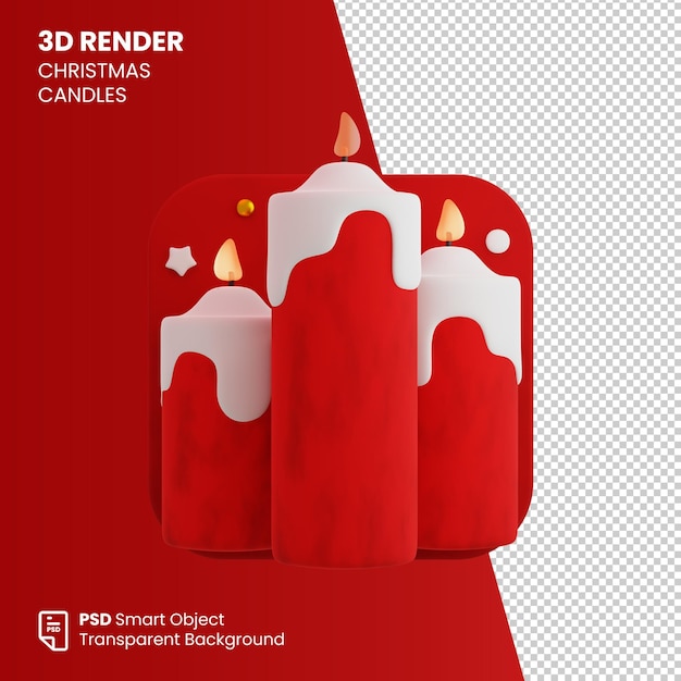 3dレンダリングのクリスマスキャンドル