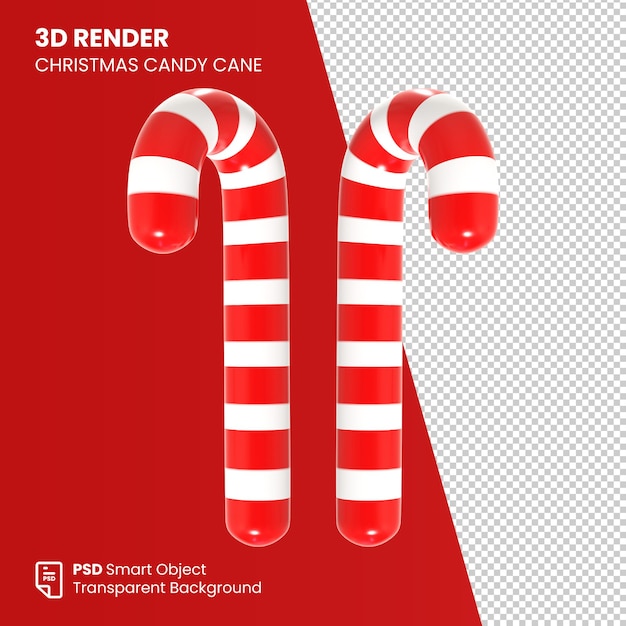 3d render christmas candy cane