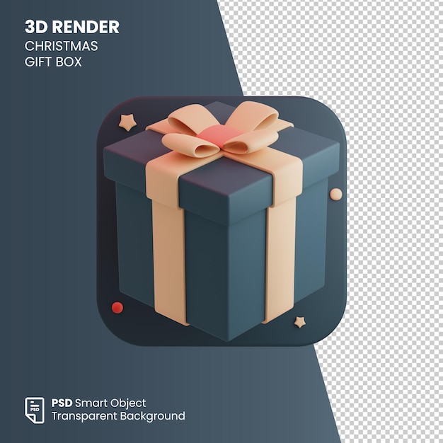 PSD scatola regalo di natale 3d render