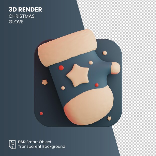 3d-рендер рождественской перчатки