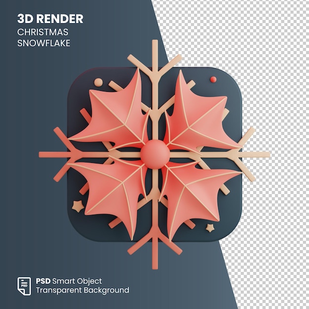 PSD 3dレンダリング クリスマス スノーフラック