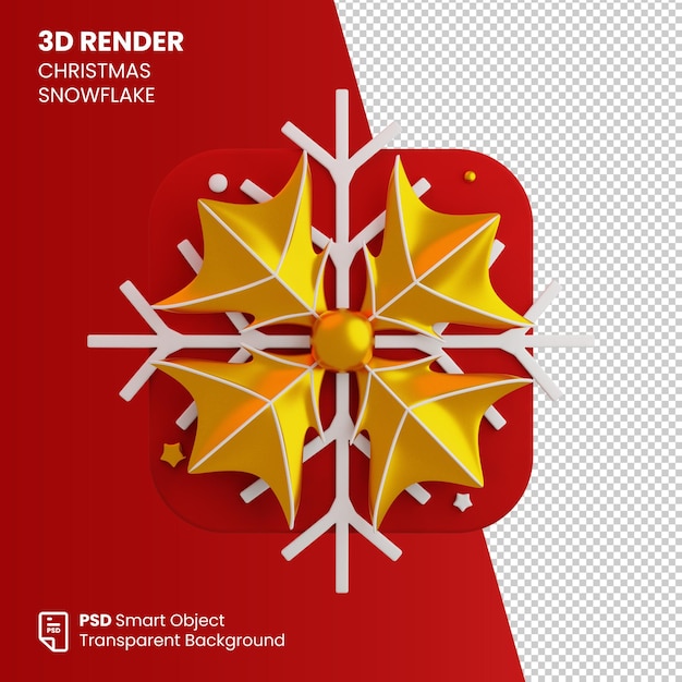 3d render christmas snowflake