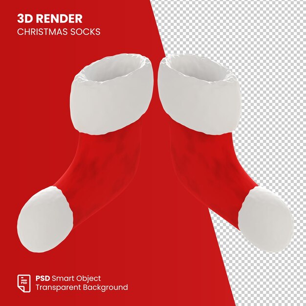 Calzini di natale di rendering 3d