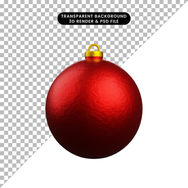 PSD 3d render giocattolo di natale ornamenti icona palla di natale