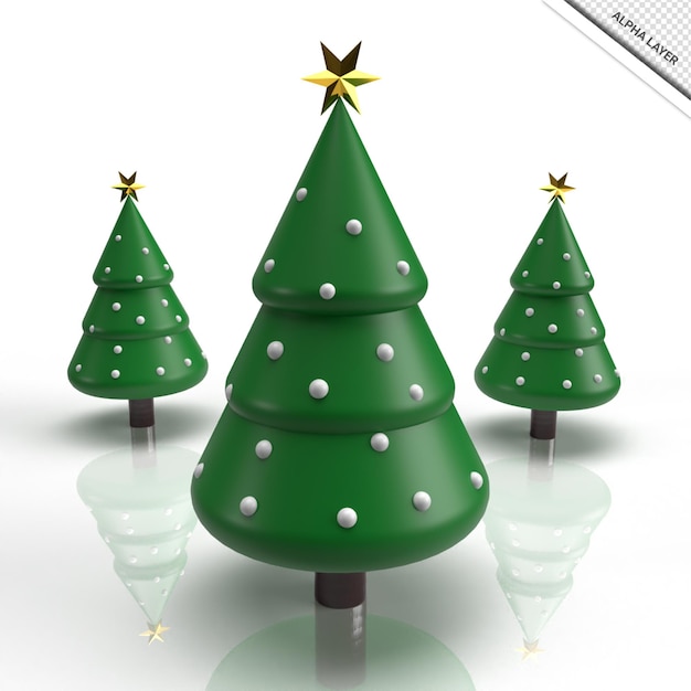 3d render christmas tree decoration