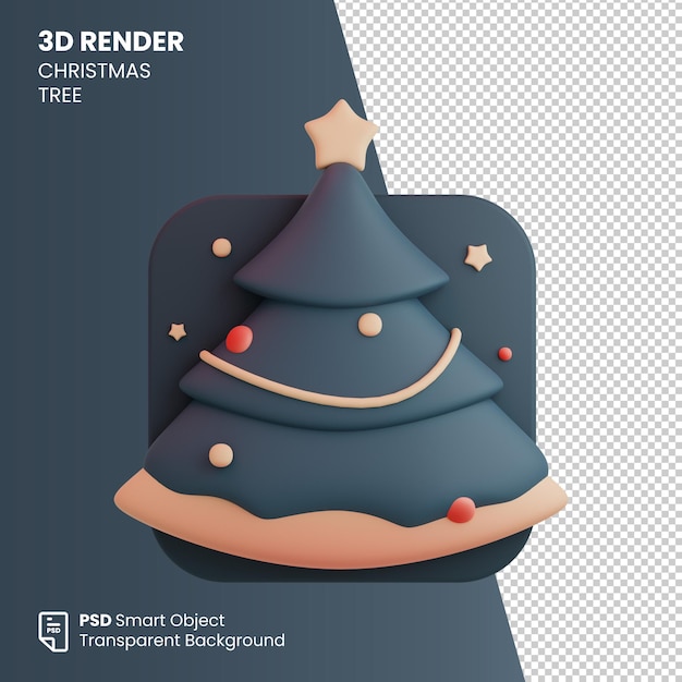 PSD 3dレンダリングのクリスマスツリー