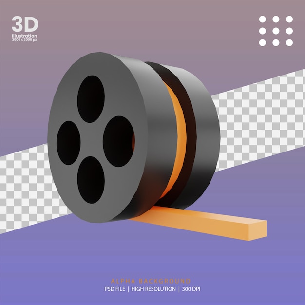 3d render cinema reel illustration