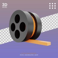 PSD的3 d渲染电影卷插图