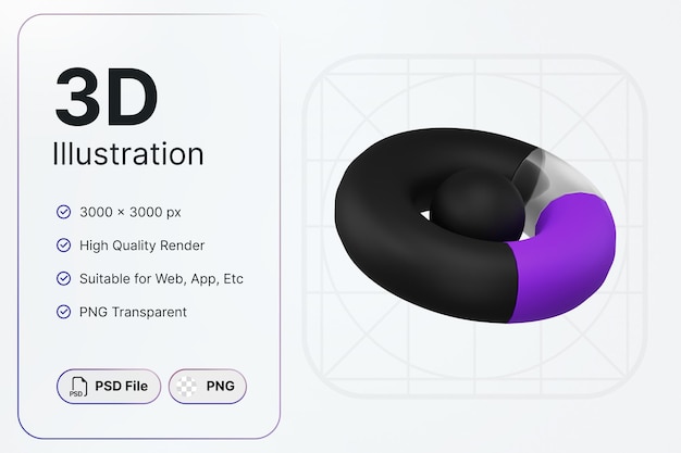 PSD 3d render cirkel grafiek concept modern ontwerp
