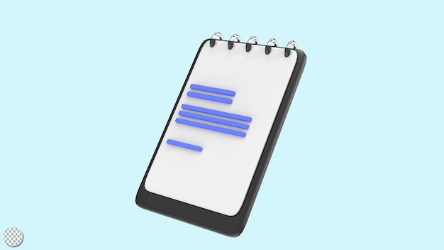 3d render clipboard for office equipment illustration checkbox paper