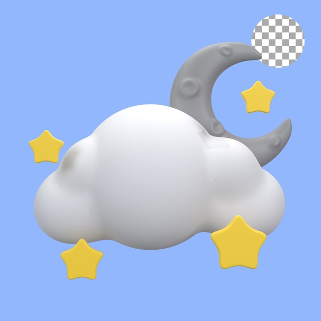 PSD 3d render cloud night