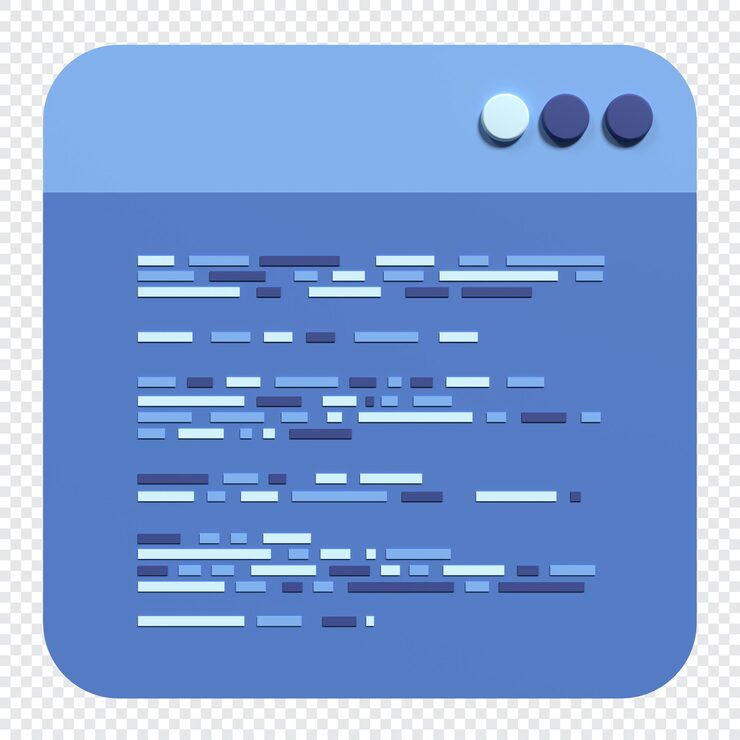 PSD 3d render coding icon coding screen 3d rendering programming with syntax code 3d render illustration