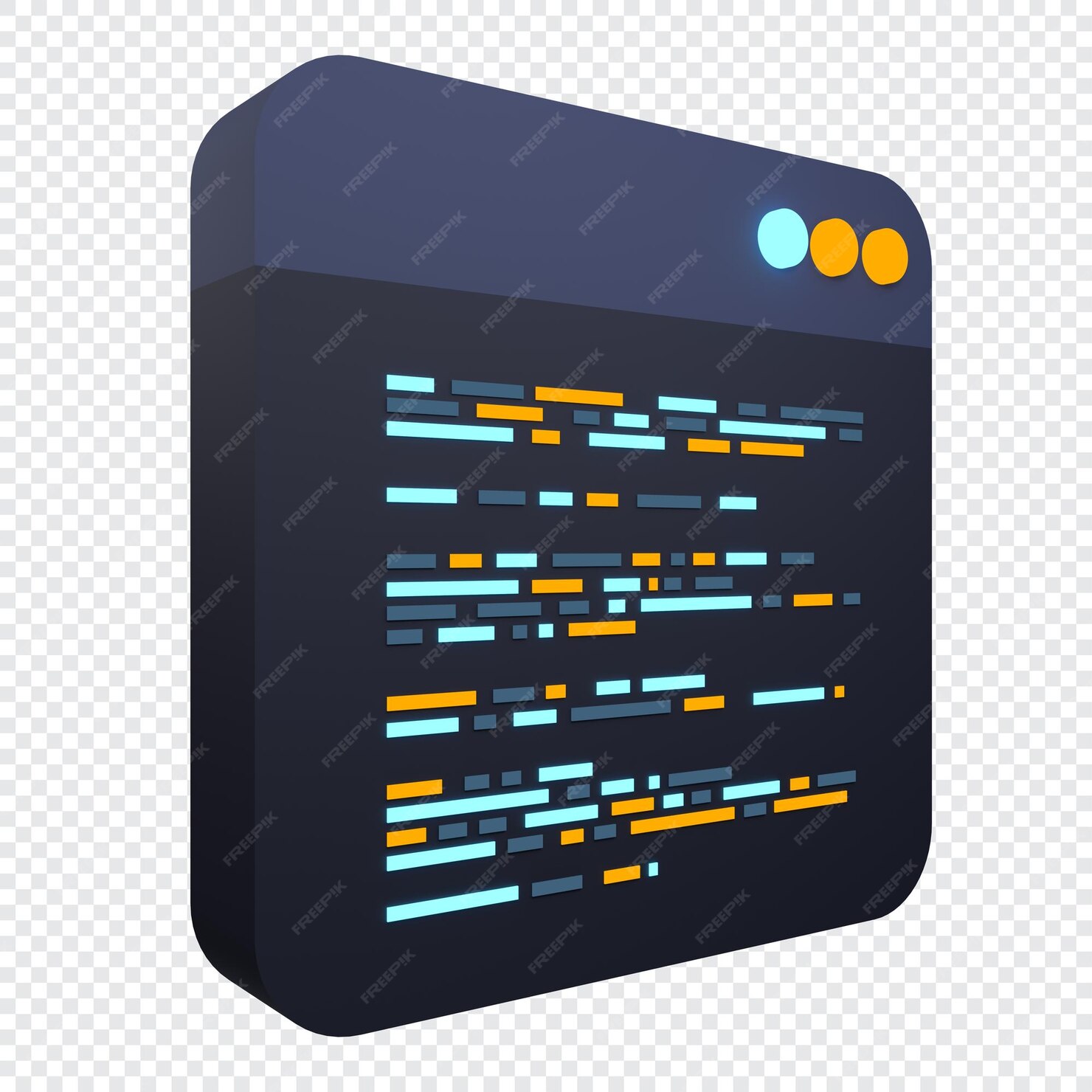 Premium PSD | 3d render coding icon coding screen 3d rendering ...