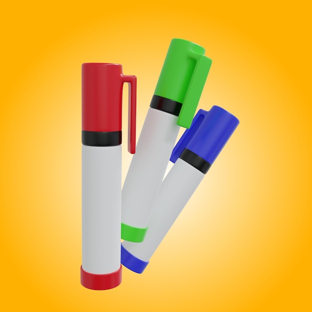 PSD 3d render of color markers