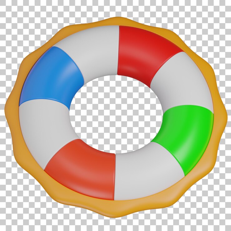 PSD 3d render of a colorful lifebuoy icon