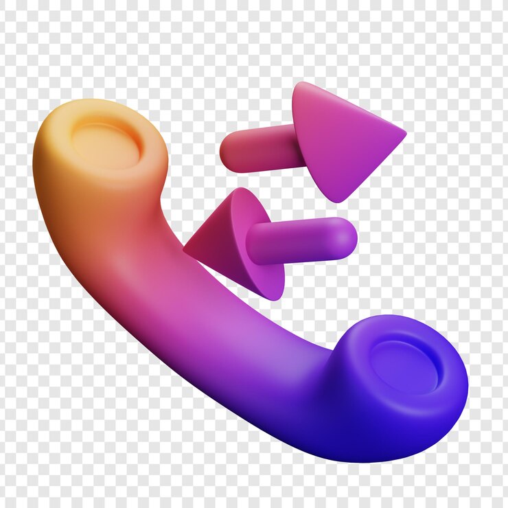 PSD 3d render of a colorful phone with arrows