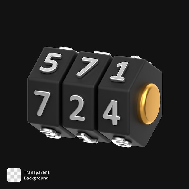 3d render of combination lock