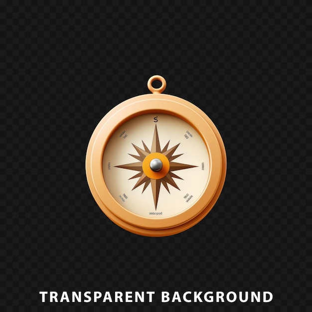 PSD 3d render compass isolated on transparent background