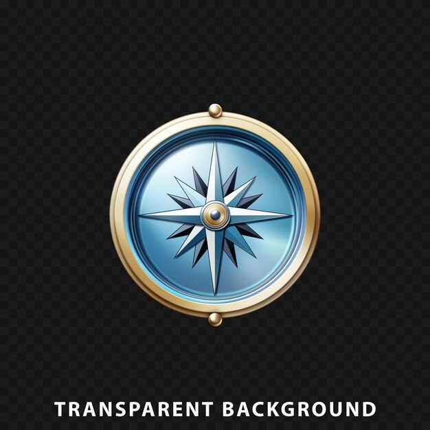 PSD 3d render compass isolated on transparent background