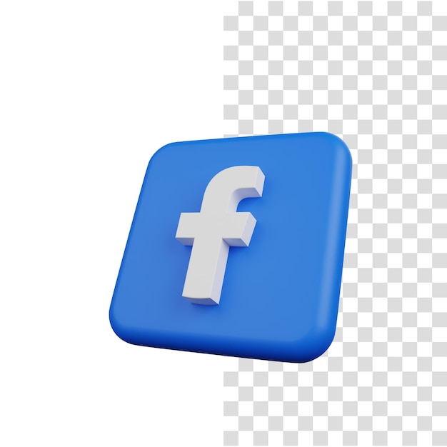 Concetto di rendering 3d icona social media facebook