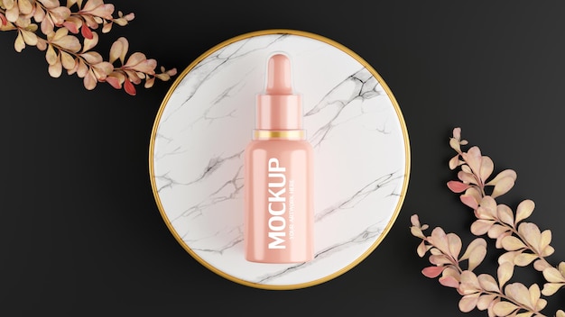 Rendering 3d del flacone cosmetico per il marchio mockup