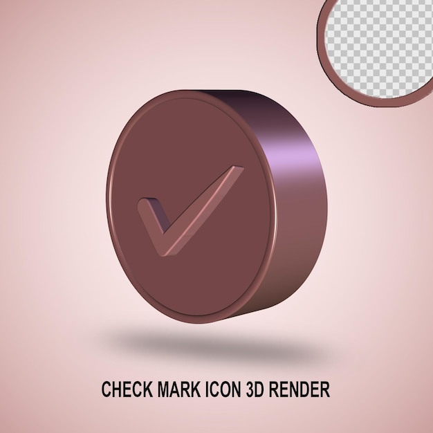 PSD 3d render cross icon brown