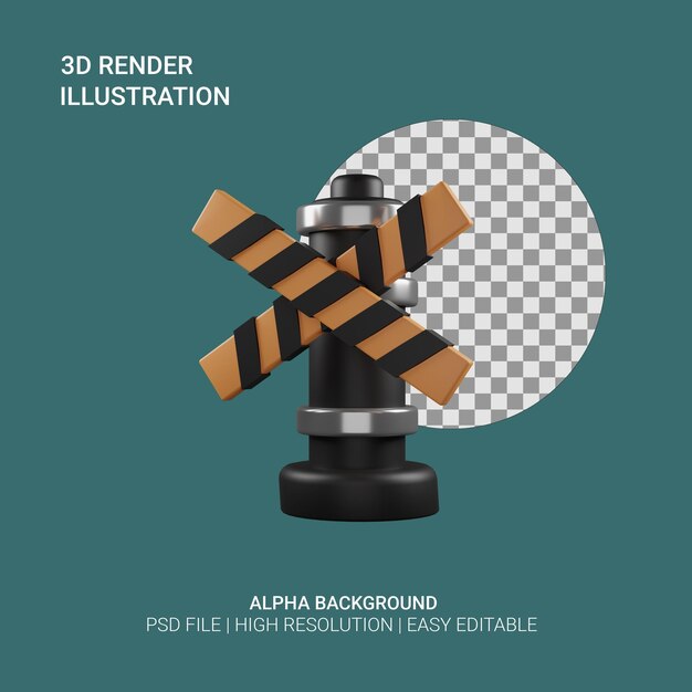 PSD 3d レンダリング バリア