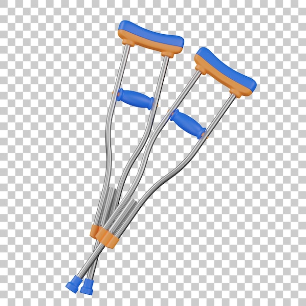 3D 렌더링 크러치 일러스트레이션