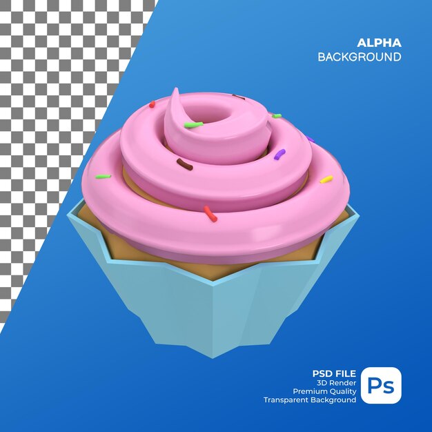 3d render cupcake