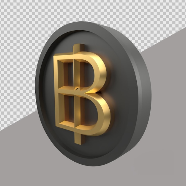 PSD 3d render currency baht