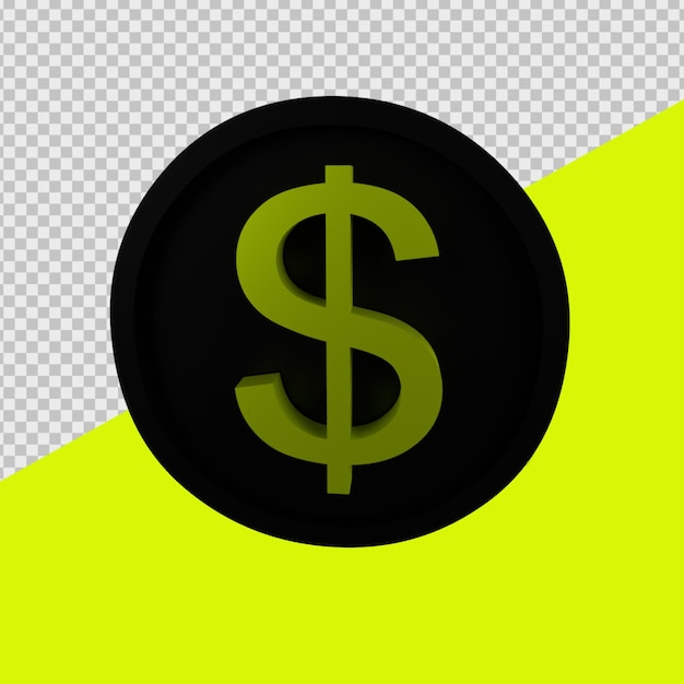 PSD 3d render currency dollar