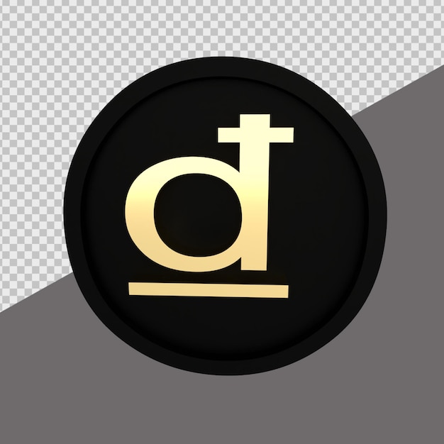 PSD 3d render currency dong