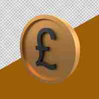 PSD 3d render currency pound sterling