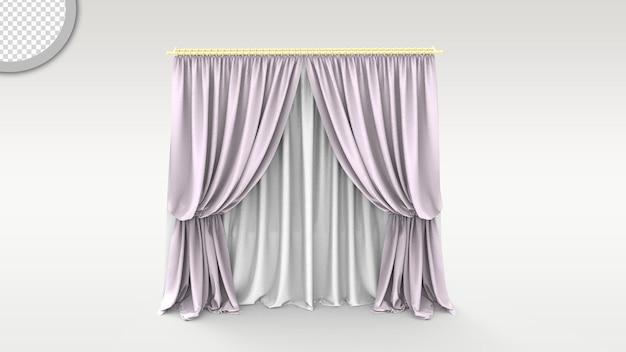 PSD 3d render of curtains with transparent background