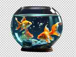 PSD 3d render of a cute tropical fish in bowl