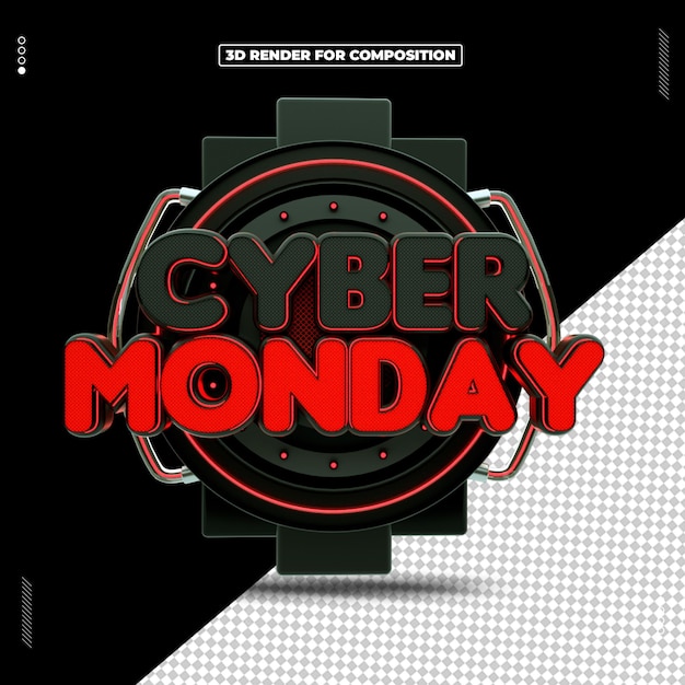 3d render cyber monday