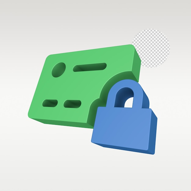 PSD 3d render cyber security icon symbol